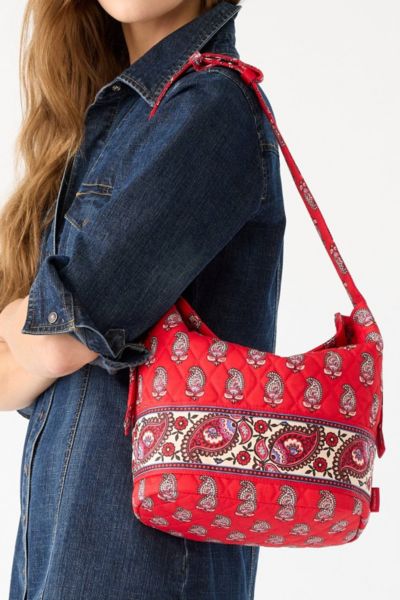Vera Bradley Quilted Cotton Astoria Shoulder Bag In Flowering Paisley Goji Berry, Women's At Urban Outfitters In Red