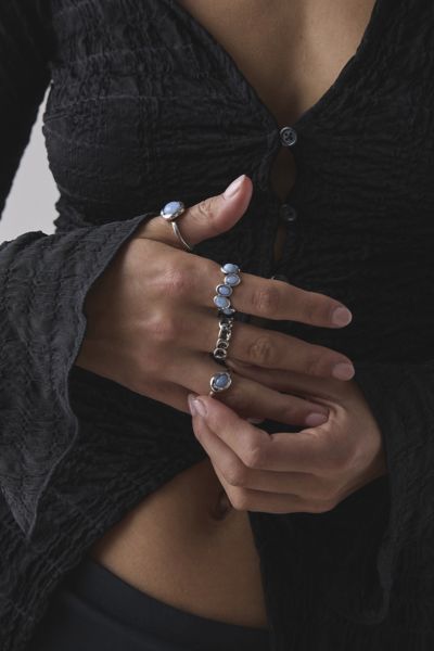 Stone Inset Boho Ring Set