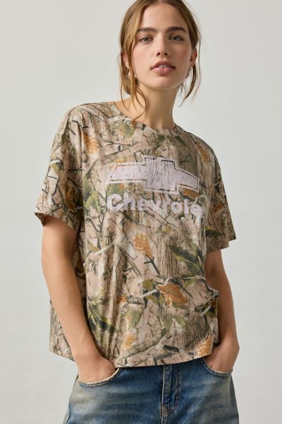 Chevrolet Graphic Camo Print Oversized Tee