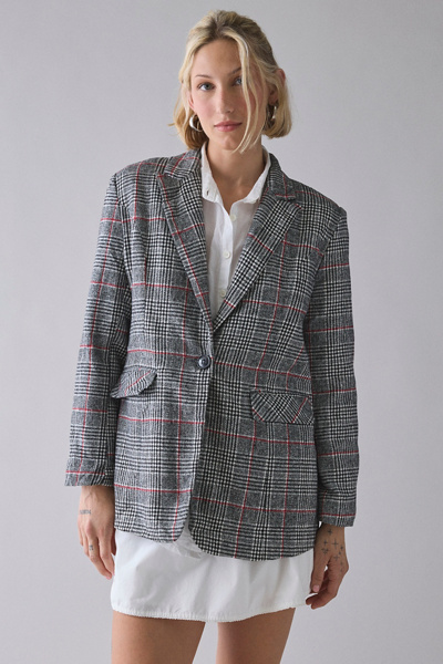 Vintage By UO Wool Check Blazer