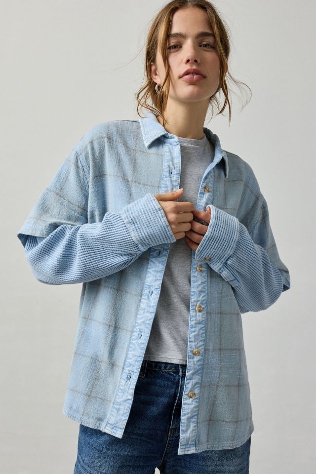 BDG All Around Layered Twofer Oversized Flannel Shirt #1