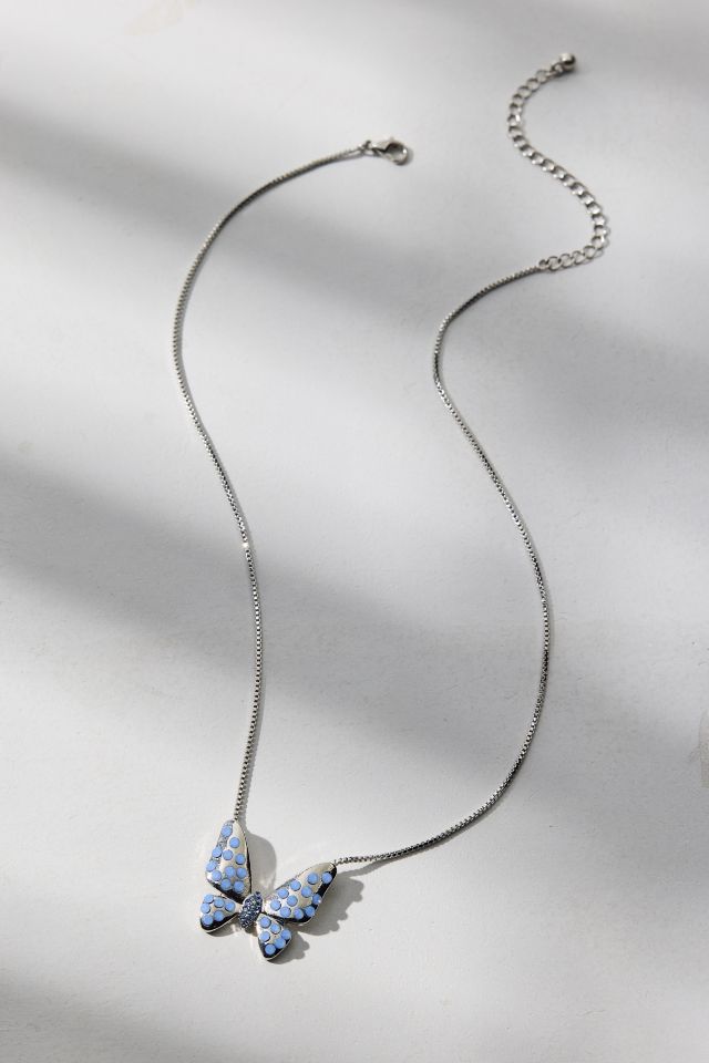 Collier pendentif papillon incrusté de pierres précieuses Marisol #1