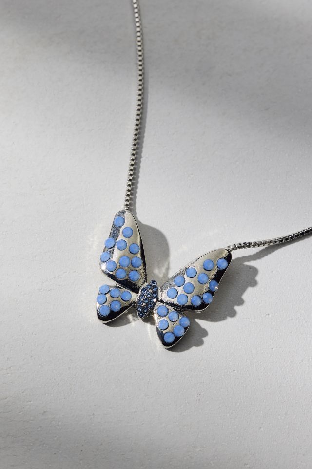 Collier pendentif papillon incrusté de pierres précieuses Marisol #2