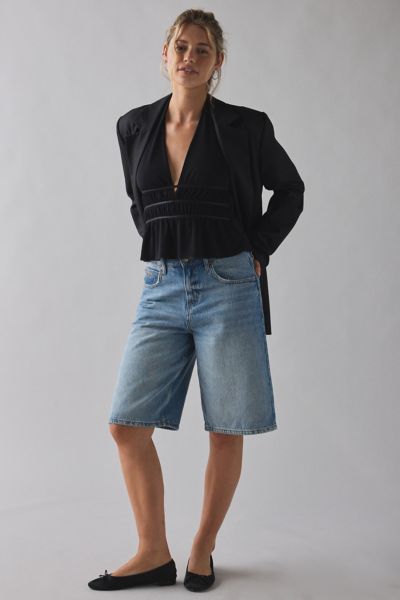 UO Ivy Plunging Ruched Jersey Knit Halter Top Product Page