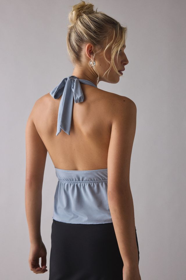 UO Ivy Plunging Ruched Jersey Knit Halter Top #3
