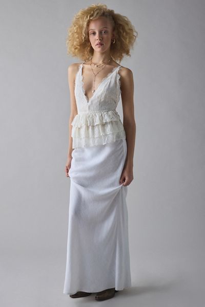 Kimchi Blue Heidi Smocked Tiered Ruffle Babydoll Tank Top