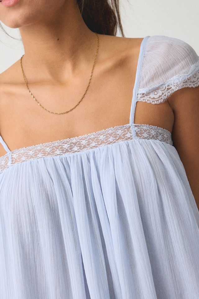 Kimchi Blue Sabrina Semi-Sheer Chiffon Babydoll Tunic Top | Urban