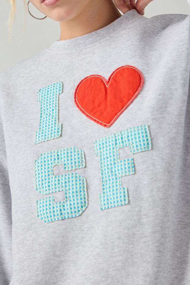 I Heart San Francisco Applique Graphic Crew Neck Pullover #1