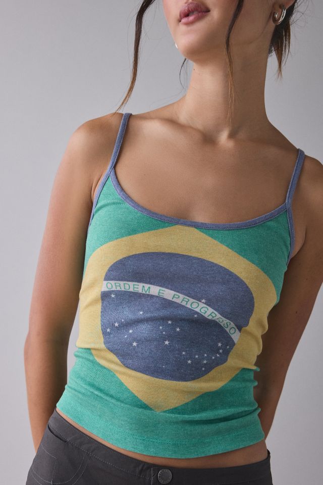 Brazil Flag Graphic Scoop Neck Tank Top #3