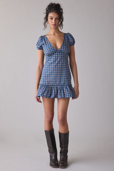 blue ric rac dress Blue Striped Red Ric Rac Dress – Confetti Boutique main image 1