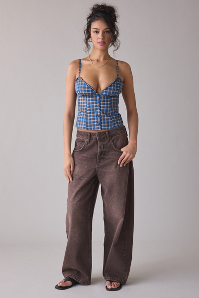 Motel Isamu Gingham Ruffle Trim Cami