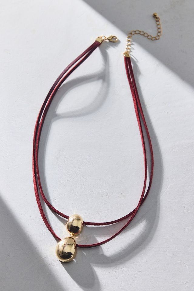 Maisie Metal Pendant Layered Cord Necklace #1