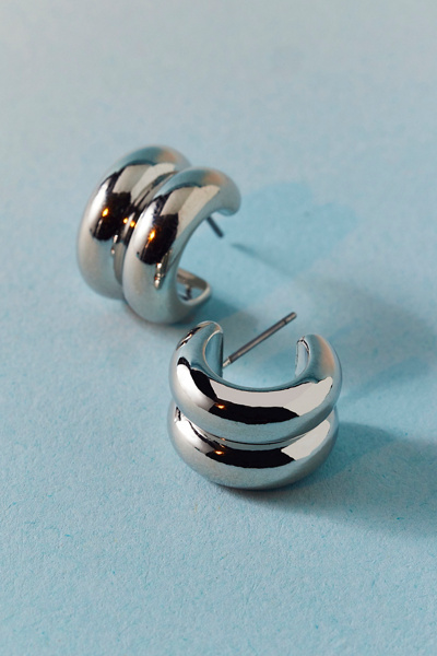 Wide Double Hoop Earrings