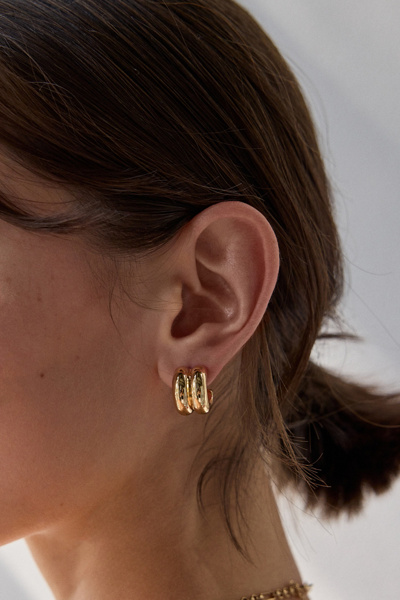 Wide Double Hoop Earring