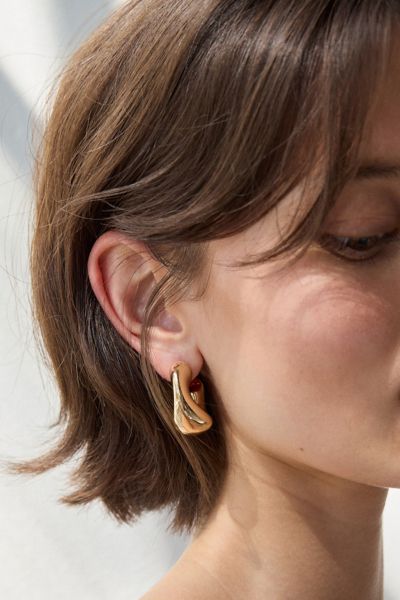 Urban Outfitters Organic Shapes Chunky Hoop Earring In Gold, Women's At  In Gold