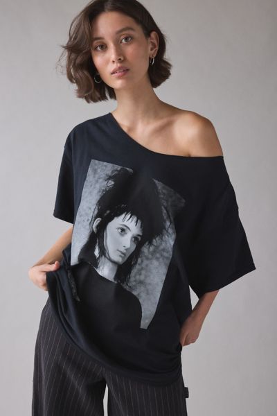 Beetlejuice Graphic Off-The-Shoulder T-Shirt Dress Product Page