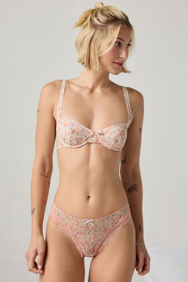 Out From Under Arianna Bow Detail Mesh Underwire Bra #3