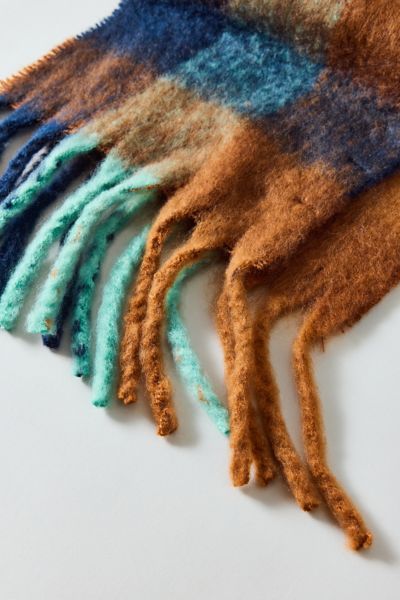 Woven Long Plaid Scarf