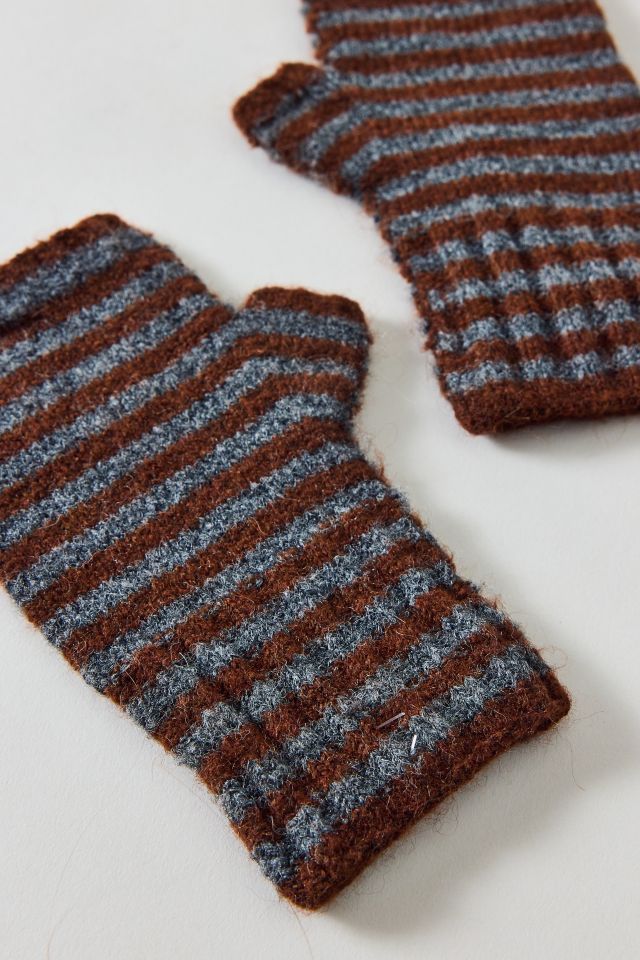 Knit Stripe Fingerless Mitten #1