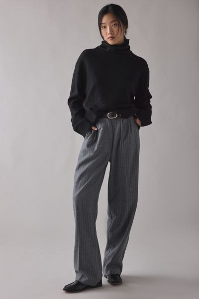 Bdg River Oversized Cropped Turtleneck Sweater In Jet Black, Women's At Urban Outfitters In Black