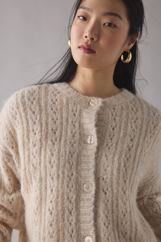 Kimchi Blue Becca Brushed Pointelle Knit Oversized Cardigan #3