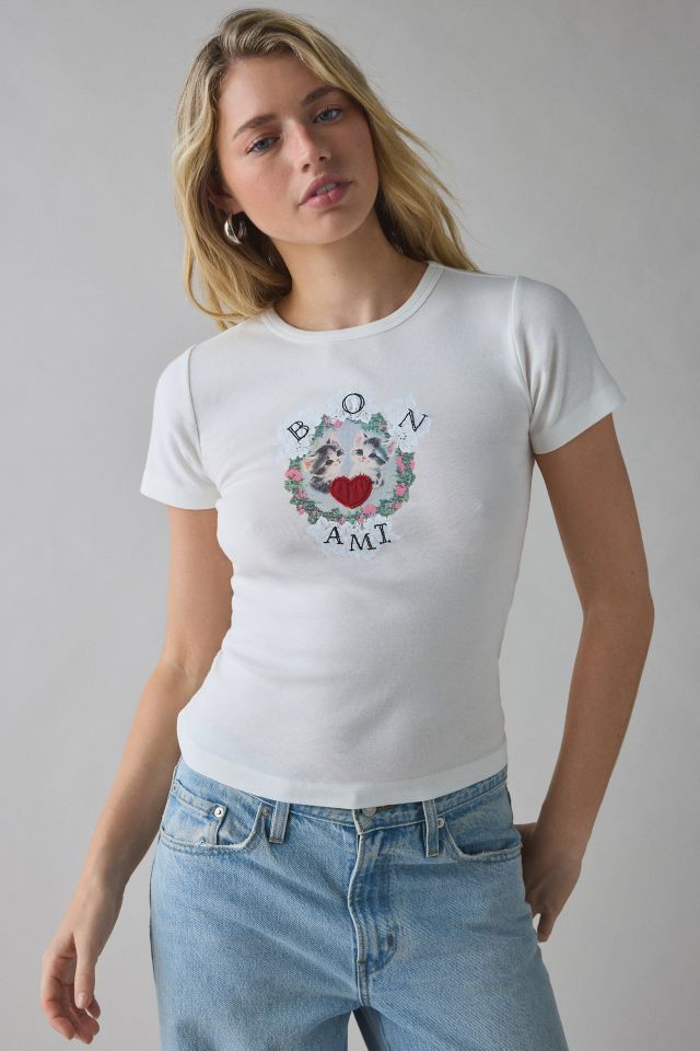 Bon Ami Kittens Applique Graphic Baby Tee #1