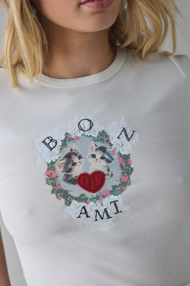 Bon Ami Kittens Applique Graphic Baby Tee #2