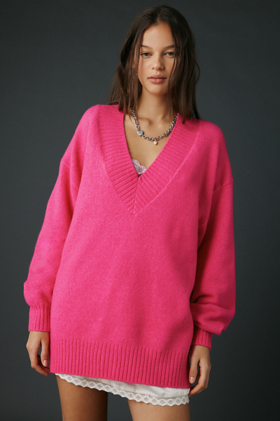 Kimchi Blue Rachel V-Neck Oversized Tunic Sweater | Urban