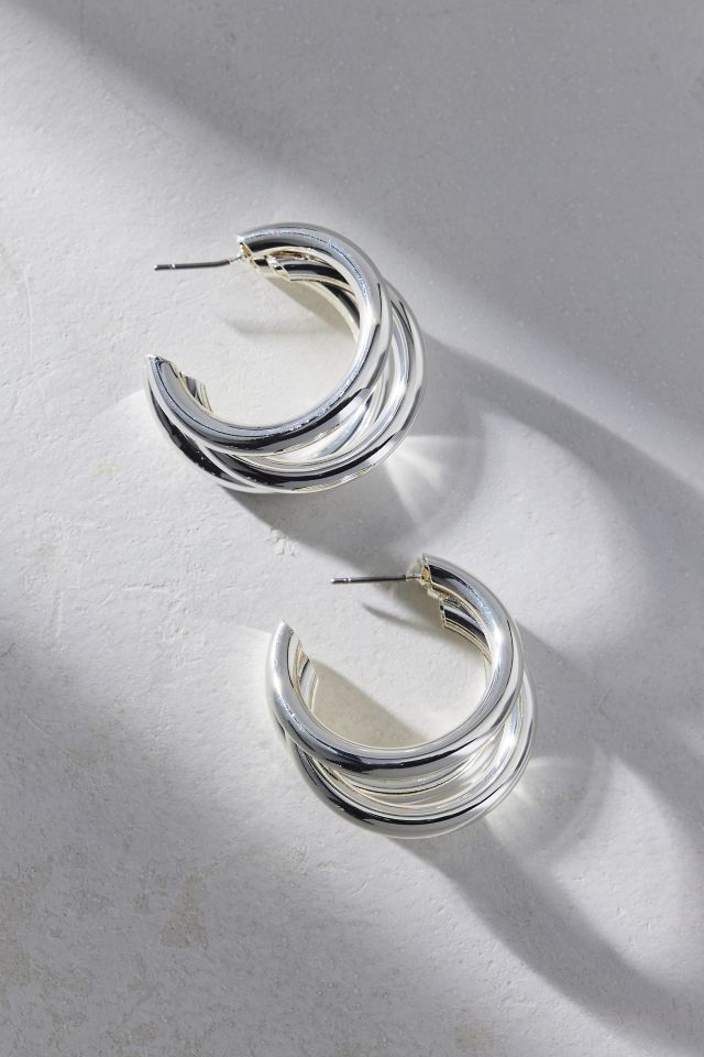 14k Gold Plated Triple Hoop Earring #1