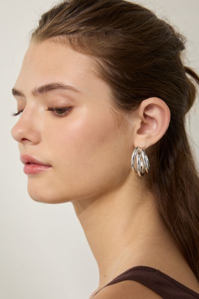14k Gold Plated Triple Hoop Earring