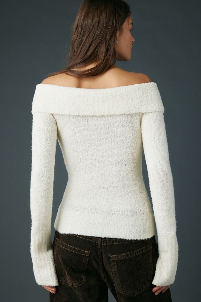 Kimchi Blue Andie Asymmetric Foldover Off-The-Shoulder Sweater #3
