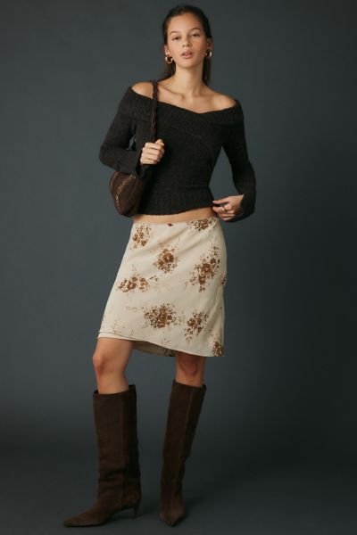 Kimchi Blue Andie Asymmetric Foldover Off-The-Shoulder Sweater Product Page