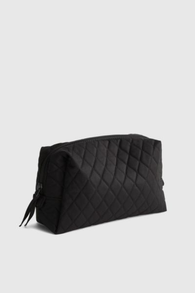 Vera Bradley Quilted Cotton Medium Makeup Bag In Moonless Night, Women's At Urban Outfitters In Black