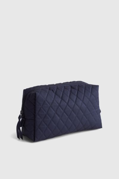 Vera Bradley Quilted Cotton Medium Makeup Bag In Peacoat, Women's At Urban Outfitters In Blue