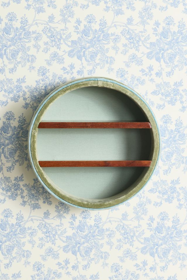 Jane Round Velvet Upholstered Wall Shelf #2