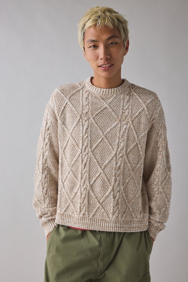 UO Kieran Cable Knit Boxy Crew Neck Sweater #4