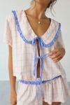 Out From Under Sweet Dreams Tie-Front Top + Micro Short PJ Set