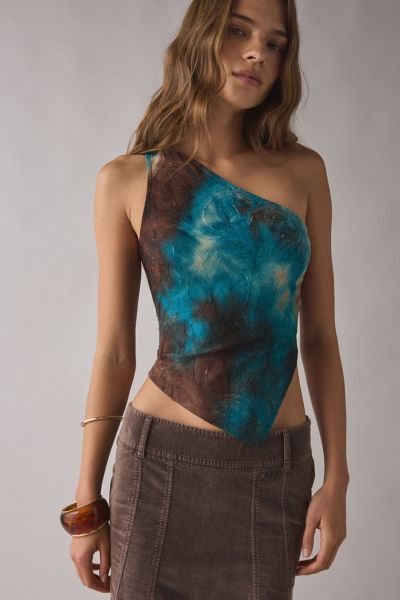 ReMADE By UO Remnants Asymmetric One Shoulder Top Product Page