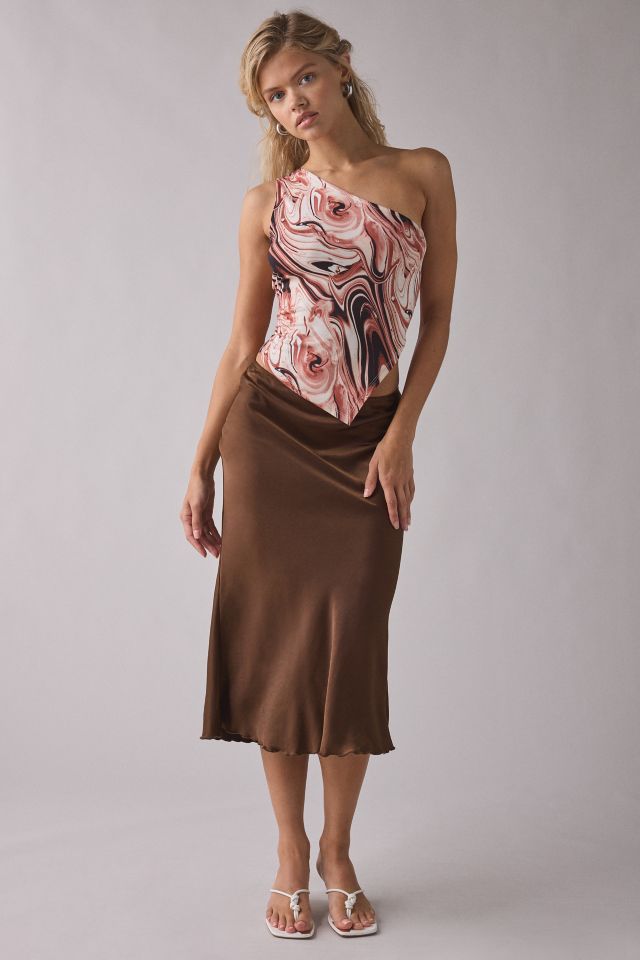ReMADE By UO Remnants Swirl Asymmetric One Shoulder Top #2