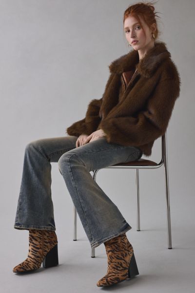 Azalea Wang Notebook Tiger Print Boot In Tiger, Women's At Urban Outfitters In Animal Print