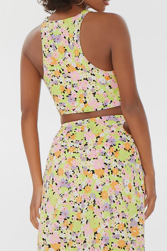 AFRM Spring Blush Bouquet Darya O-Ring Detail Crop Tank Top #1