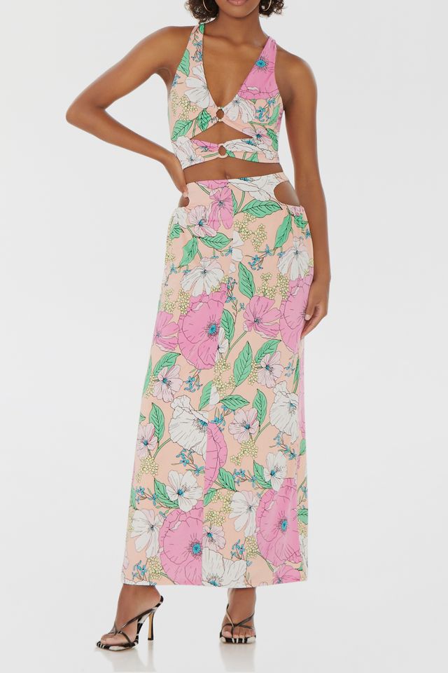 AFRM Spring Blush Bouquet Darya O-Ring Detail Crop Tank Top #1