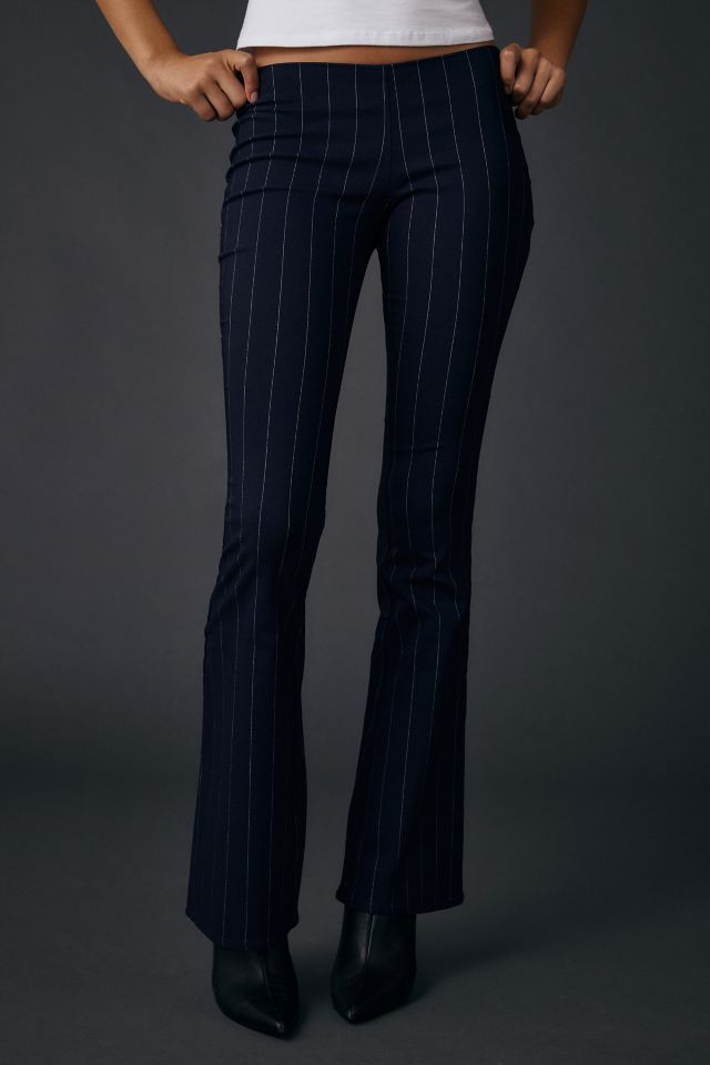 UO Hailey Pinstripe Stretch Pull-On Low-Rise Flare Pant #1