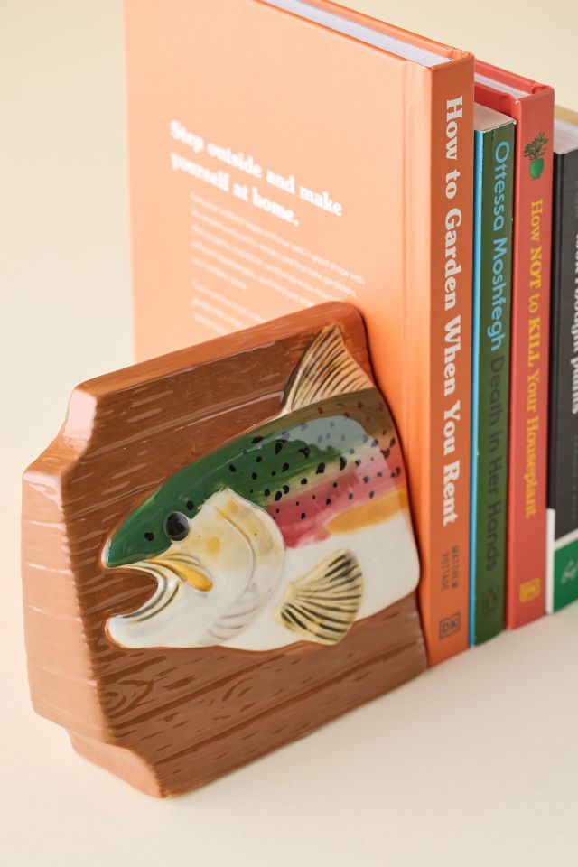 Mounted Fish Ceramic Bookend Set #1