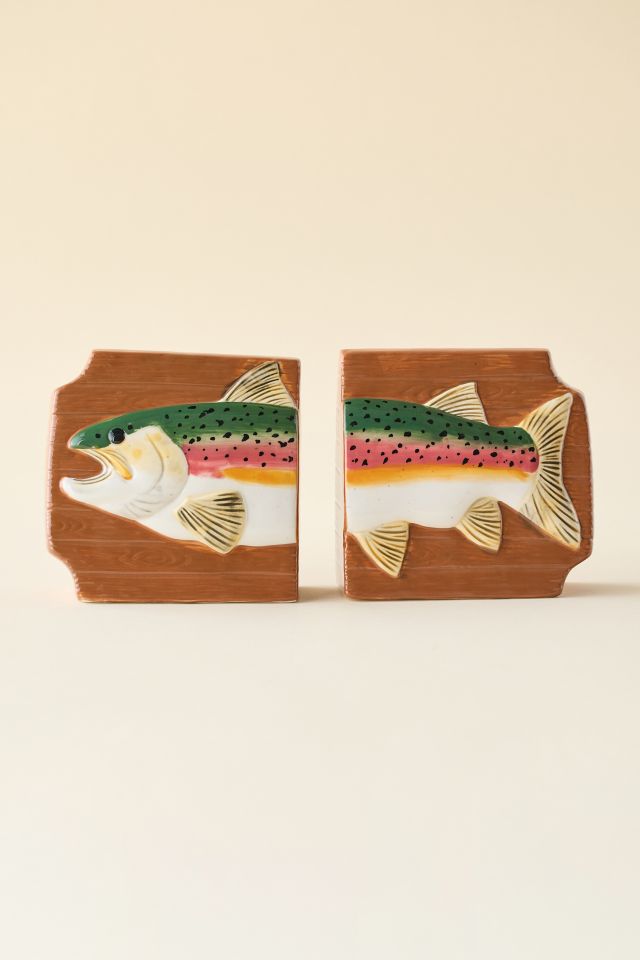 Mounted Fish Ceramic Bookend Set #2