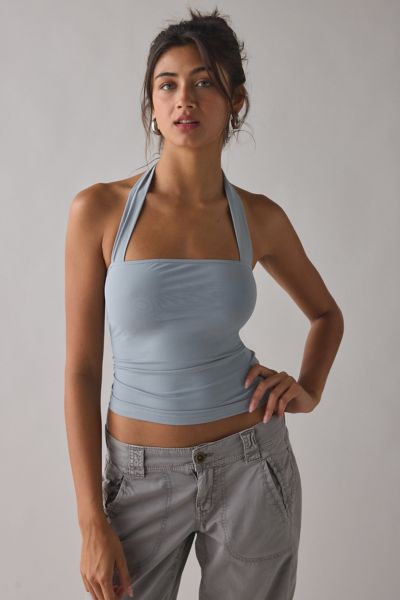 Lioness Rouje Square Neck Halter Top In Smoke, Women's At Urban Outfitters In Gray