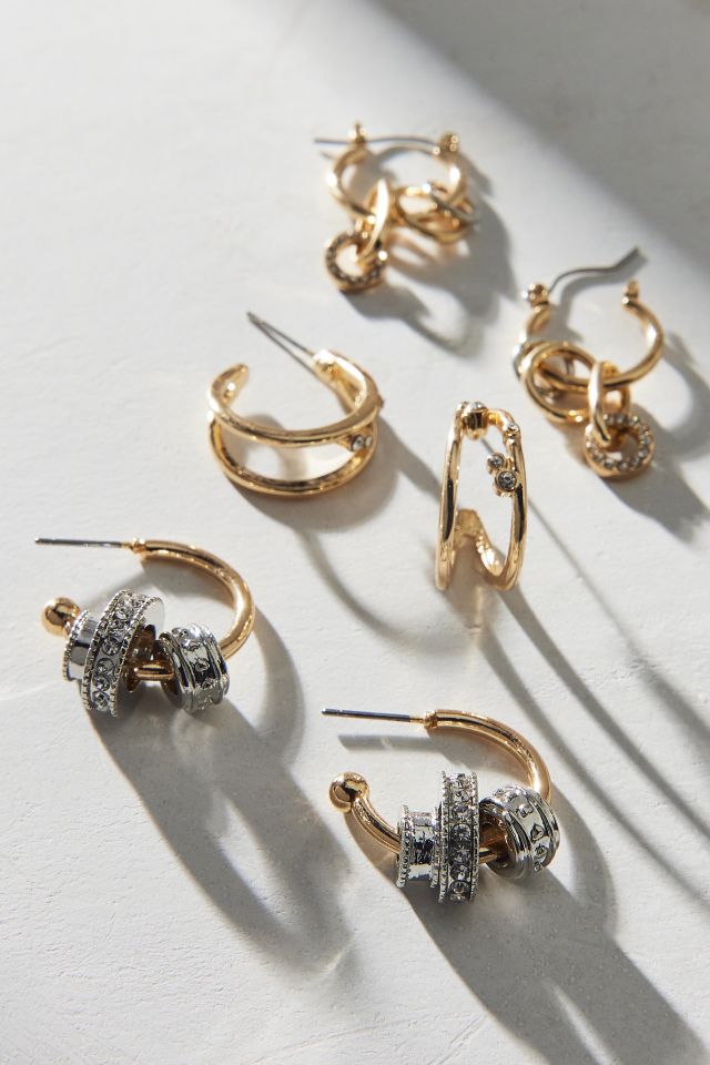 Bristol Mixed Metal Hoop Earring Set #1