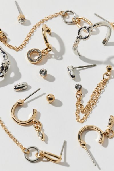 Urban Outfitters Bristol Mixed Metal Multi Earring Set In Assorted, Women's At  In Multi