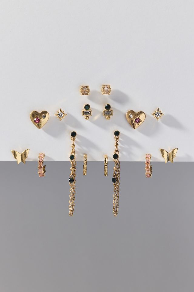 Ensemble de boucles d'oreilles multiples en métal Kiki Gem #1