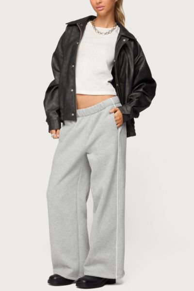 Edikted Autumn Petite Sweatpants In Gray/melange, Women's At Urban Outfitters In Gray
